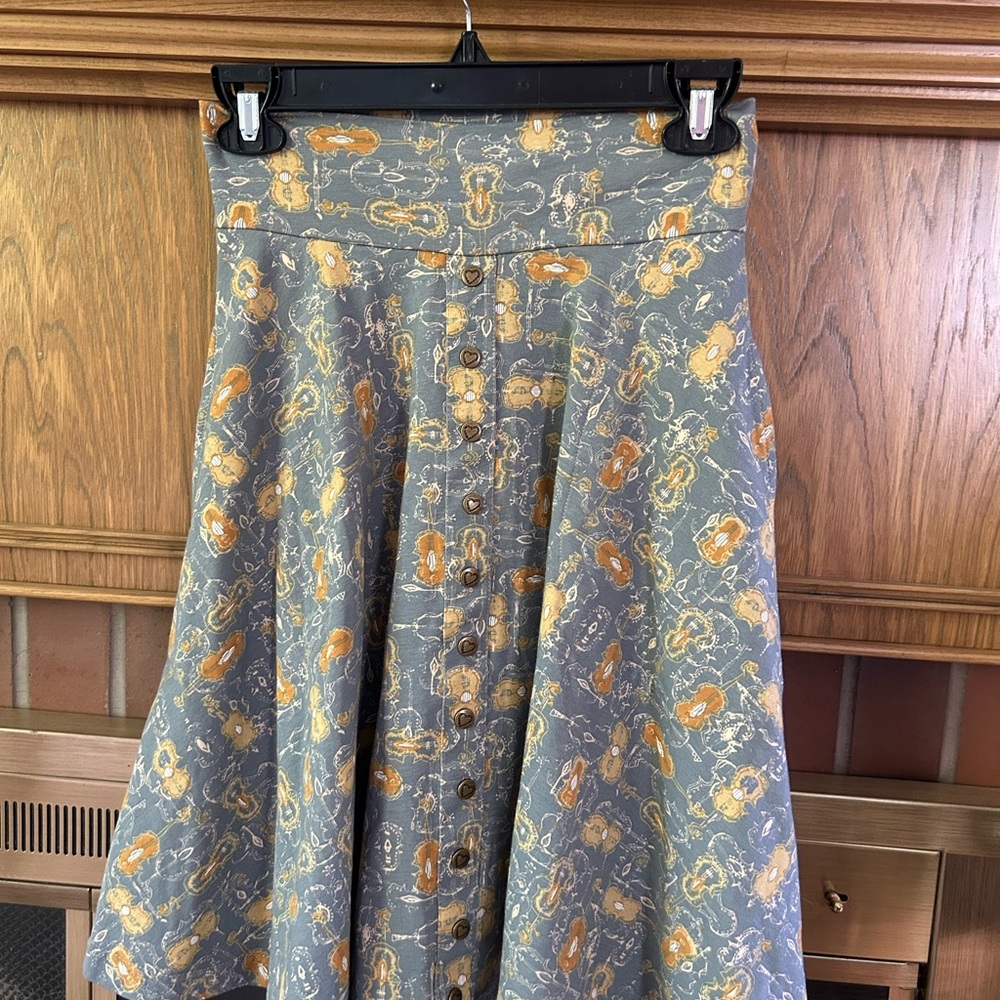 Effies Heart A-LineSkirt in Gray and Orange, violin theme